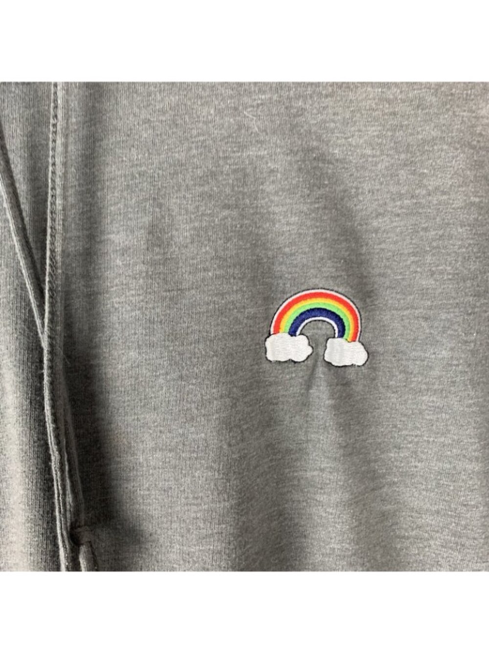 ✨3/$30 Rebellious One Women's L Gray Rainbow Lightweight Hoodie LGBTQ+ Pride - Picture 2 of 5
